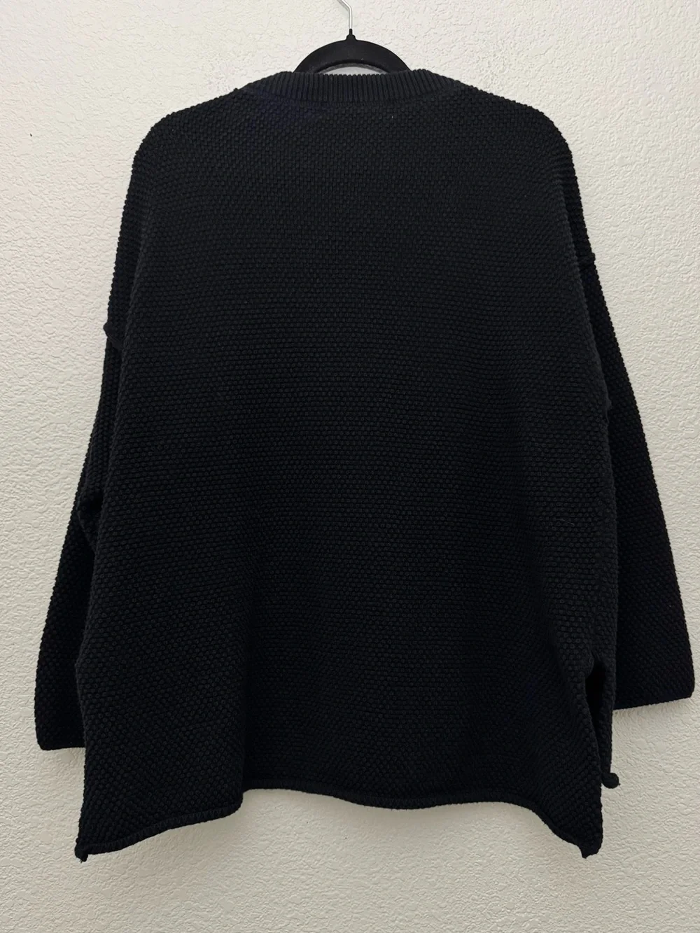 Free People Beach Hailee Sweater Black Pullover Wooden Buttons Cotton Medium